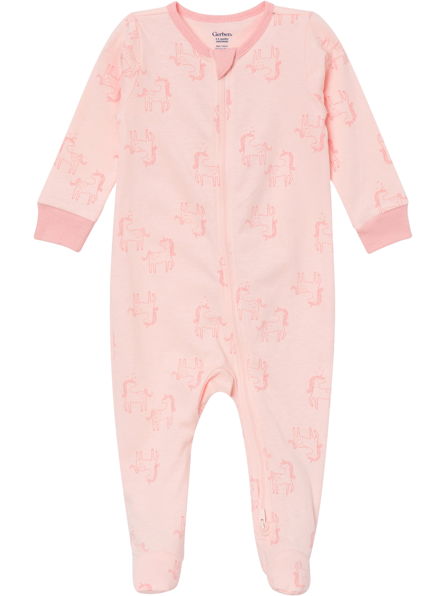 Gerber Baby Neutral Sleep N´ Play 2-Way Zipper Footed Pajamas, 4-Pack, Sizes, Newborn - 6/9 Months