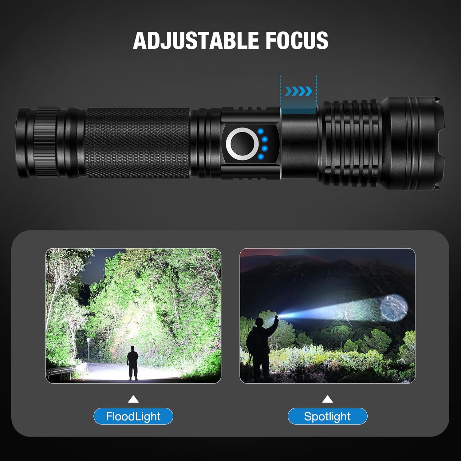 Rechargeable Flashlights 99000 High Lumens - 2 Pack, Super Bright LED Flashlight Rechargeable with 5 Light Modes, High Powered & IPX7 Waterproof Flash Light for Camping, Home