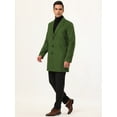 thumbnail image 4 of INSPIRE CHIC Men's Trench Coat Slim Fit Notched Lapel Single Breasted Overcoat Green M, 4 of 6