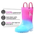 thumbnail image 2 of Kushyshoo Kids Blue Pink Unicorn Light up Rain Boot Size 6 Toddler Girl, 2 of 6