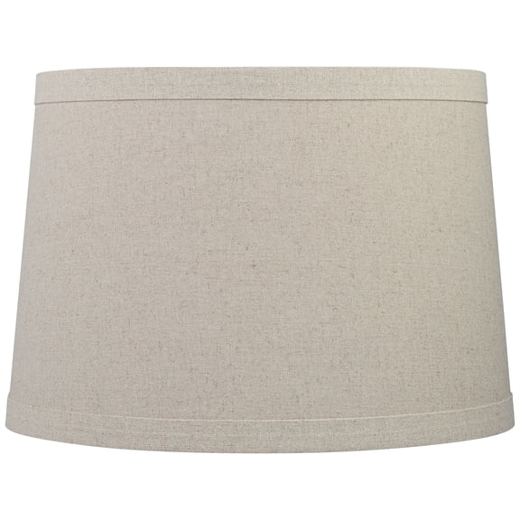 Springcrest Burlap Medium Drum Lamp Shade 14" Top x 16" Bottom x 11" High (Spider) Replacement with Harp and Finial