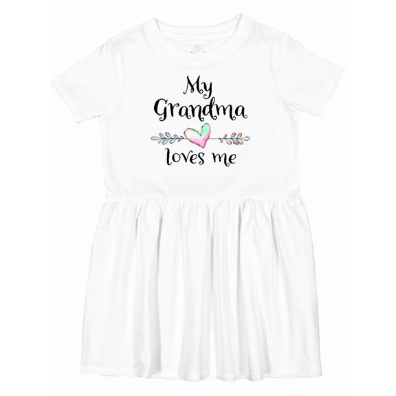 Inktastic My Grandma Loves Me Heart Grandchild Girls Toddler Dress