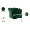 thumbnail image 4 of Meridian Furniture Jester Green Velvet Accent Chair with Gold Iron Legs, 4 of 5
