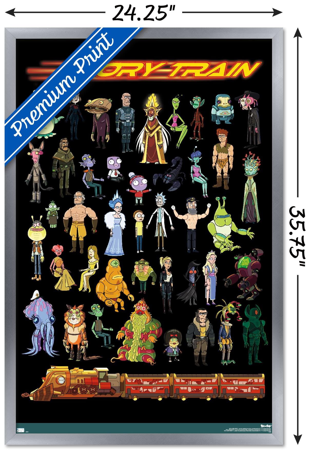 Rick and Morty - Story Train Wall Poster, 22.375" x 34", Framed