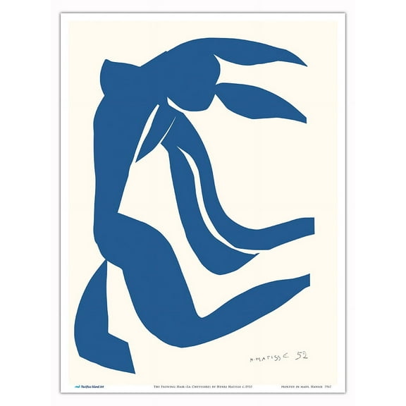 The Flowing Hair (La Chevelure) - From an Original Cut-Out Artwork by Henri Matisse c.1952 - Master Art Print (Unframed) 9in x 12in