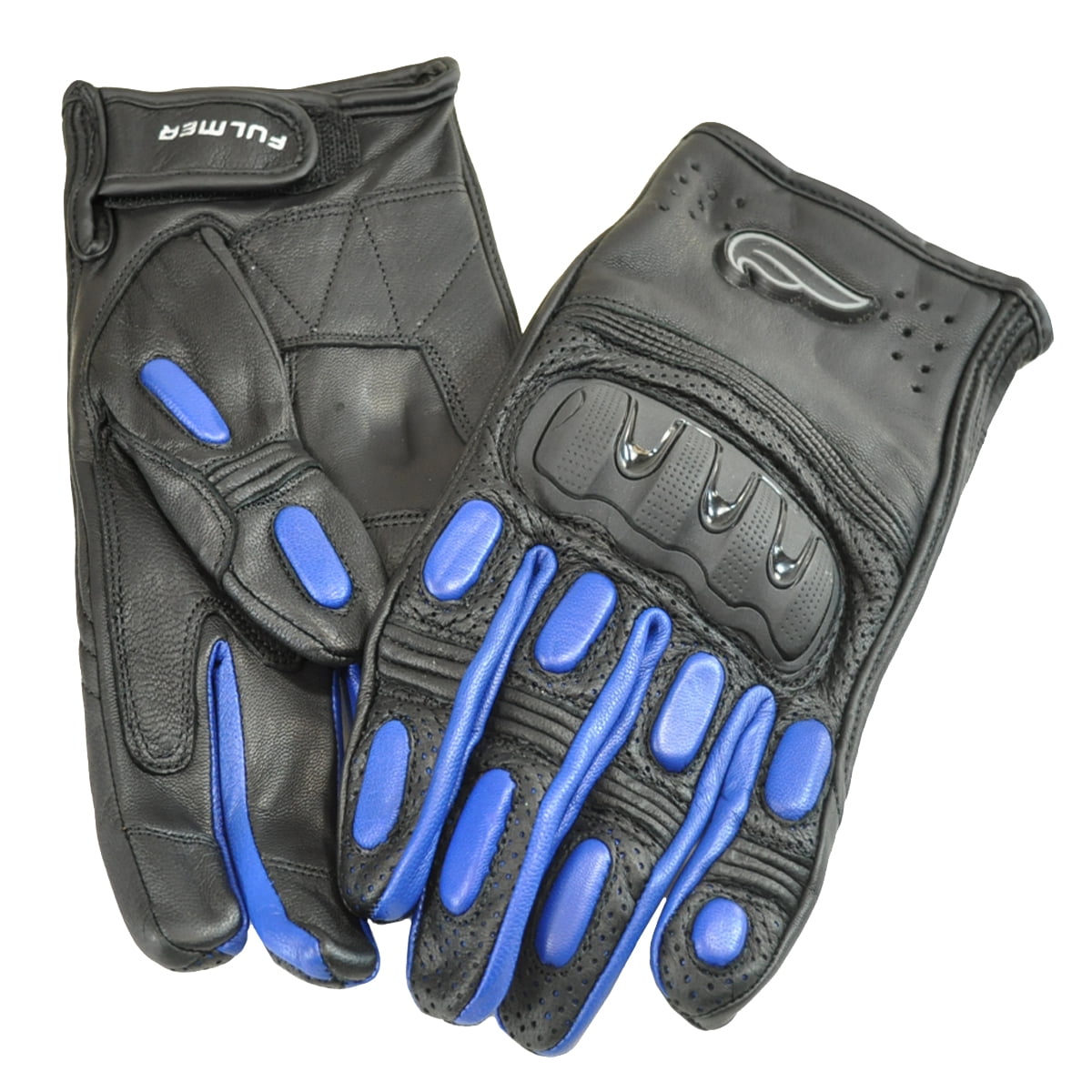 Fulmer, GT32BLUXL, Street Sport Hard Knuckle Motorcycle Riding Gloves TSC - Blue - XL