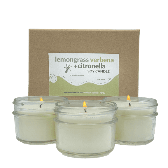 Lemongrass   Verbena Citronella Soy Candle - 3oz 3 Pack, Best Bee Brothers