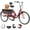 Red, variant on Adult Tricycles, 7 Speed Adult Trikes 24 inch 3 Wheel Bikes, Cruise Bike with Basket for Seniors, Women, Men for Recreation, Shopping, Exercise, Multiple Colors