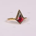 thumbnail image 3 of Kite Cut Garnet and Black Onyx Stackable Ring, 925 Starling Silver Ring, Janary Birthstone Wedding Ring, Art Deco Red Garnet Proposal Ring, Engagement Ring., 3 of 4
