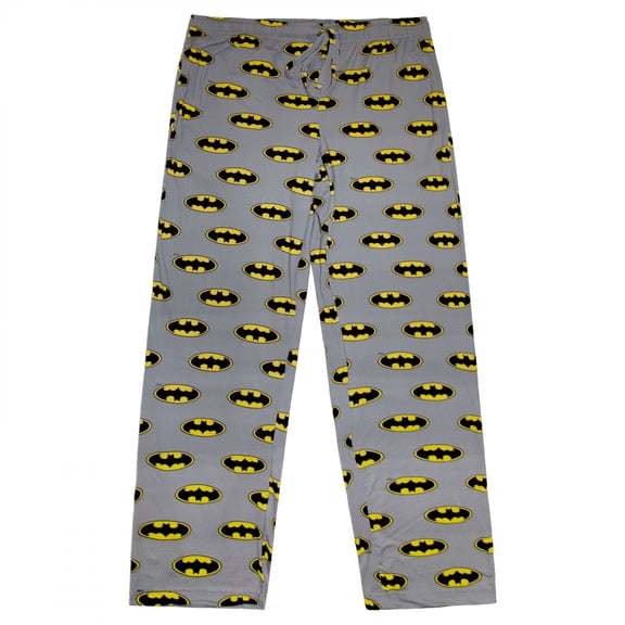Batman Grey with Repeating Logos Sleep Pants-Small