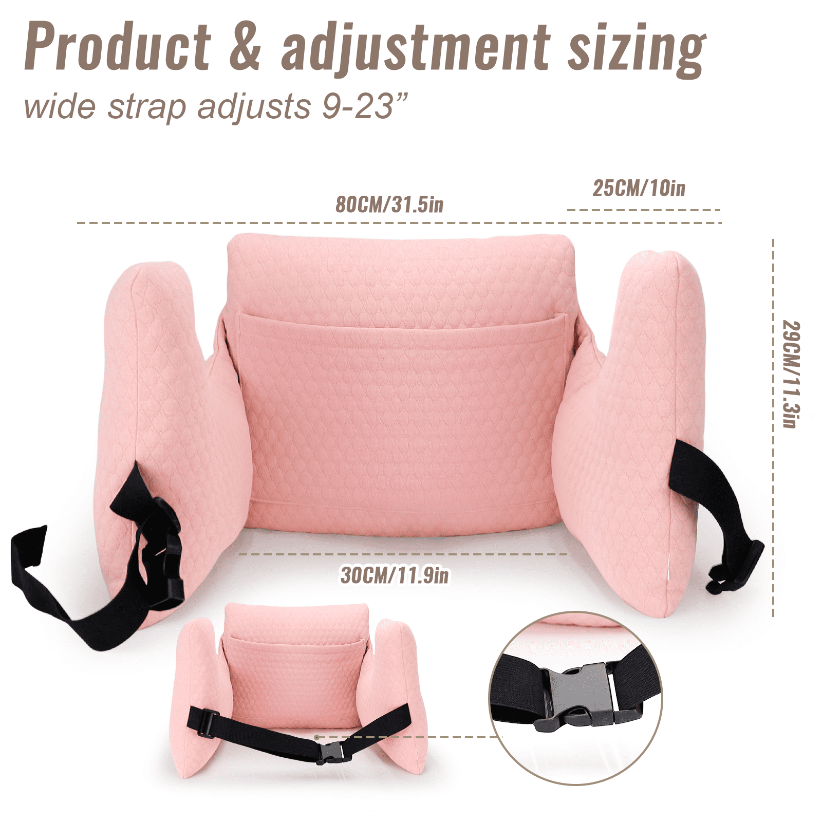 RoamReady Hysterectomy Recovery Pillow, Post Surgery Abdominal Cushion for C-Section Patients, Adult Pink