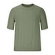 thumbnail image 4 of Camisas Elvqul Hombre Casual Manga Corta Verde de Color Sólido Cuello Redondo, 4 of 6