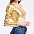 thumbnail image 7 of SHITINN Women Blouses Women's wrap-around leather solid color tube top shirt performance tops Short Sleeve Tops for Women Spring Tops for Women, 7 of 7