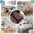 thumbnail image 4 of Pioneer Flower Floral Print Pattern Rectangle Tablecloth 60"x84",Waterproof Polyester Rectangle Table Cloth, Wipeable Spillproof Polyester Tablecloth for Dining, Camping, Indoor and Outdoor, 4 of 5