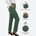 thumbnail image 3 of Business Casual Pants for Women Straight Fit High Waisted Work Pants with Pockets Summer Womens Trousers, 3 of 8