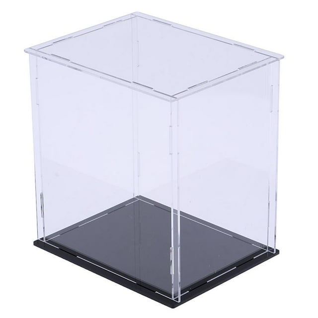Caja de presentación acrílica Estuche a prueba de polvo negra para de acción, , autos , modelo de barco / CUTICAT Estuche de exhibición de acrílico