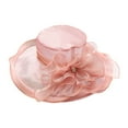 thumbnail image 2 of TANGNADE Sun Hats for Women Church Fascinator Wedding Tea Flower Wide Brim Sunshine Hat Summer Hats Pink, 2 of 6