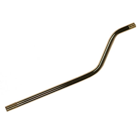11 Inch Long Threaded Lamp Fixture Rod, ELS211, 2 Inch Offset Bent Pipe, Brass Plated 1/8 IP Steel - Pack of
