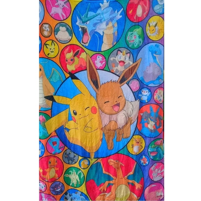 Cobija Frazada Ultra Suave Pikachu Pokemon Bubbles