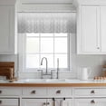 thumbnail image 3 of Gray Ombre Valance Curtains for Kitchen/Living Room/Bathroom/Bedroom Window, Rod Pocket Small Topper Half Short Window Curtains Voile Sheer Scarf, Modern Geometric Abstract Rhombus Striped 42"x12", 3 of 8