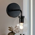 thumbnail image 5 of Glass Shade Single Head Wall Light Round with Black Modern Outdoor Indoor Sconce for Bed&Livingroom, 5 of 10
