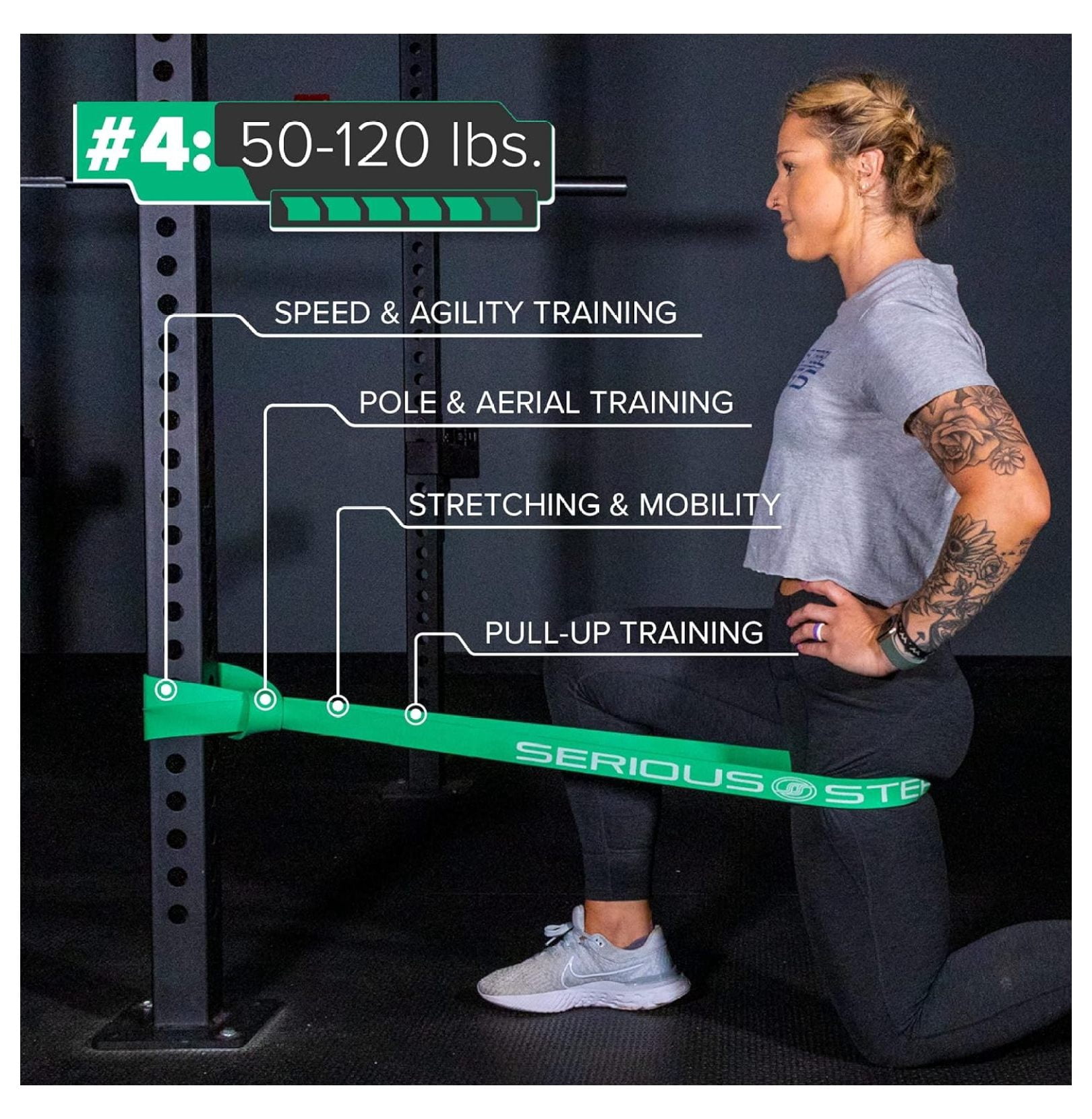 Serious Steel 41" Assisted Pull-up Band, Heavy Duty Resistance Band Sets, Stretching, Powerlifting, Resistance Training and Pull Up Assistance Bands