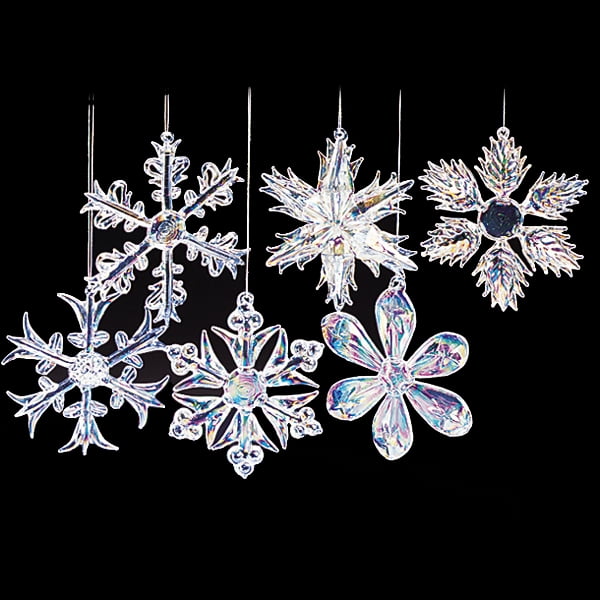 Kurt Adler Iridescent Snowflake Ornament 12pc