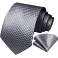 thumbnail image 3 of Corbata de hombre para boda, pañuelo de lunares, corbatas elegantes clásicas formales para hombre y pañuelo de bolsillo para fiesta, negocios, 3 of 5