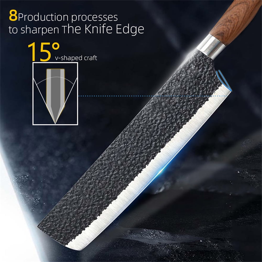 Myvit Chef Knife Set for Kitchen,Stainless Steel Nakiri Knife with Scissor and Peeler Gift Case