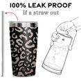 thumbnail image 4 of 10 OZ Tumbler Stainless Steel Travel Coffee Mugs | Spill Proof Vacuum Insulated Coffee Tumbler Cup with Straw Lid | Black Leopard, 4 of 6
