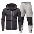 thumbnail image 3 of Letdown Mens Tracksuit 2 Piece Sweatsuit for Men Full-zip Long Sleeve Solid Track Jackets and Pants Sports Clothes Outfits (Dark Gray, L), 3 of 3
