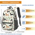 thumbnail image 3 of Dachshund and Floral Green Pattern 17" Waterproof Oxford School Backpacks for Teens, S-Shape Padded Straps, for School, Travel, Hiking, Camping, 3 of 5