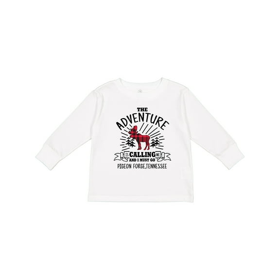 Inktastic Pigeon Forge Tennessee the Adventure is Calling and I Must Go Boys or Girls Long Sleeve Toddler T-Shirt