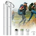 thumbnail image 2 of 1 Pc Keychain Pill Holder, 3 Compartments Metal Small Pill Case, Waterproof Portable Travel Pill Box, Pill Container for Purse 3.39x0.86 Inch, Silver, 2 of 8