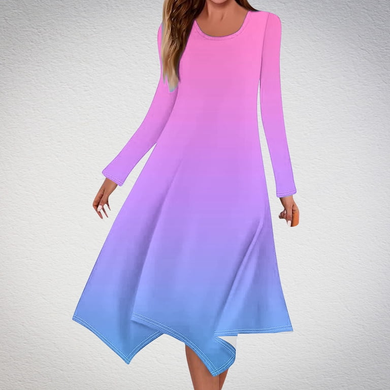 SMihono Fashion Birthday Dresses for Women Tie Dye Long Dress Womens Dresses  Sequin Dress for Women Womens Tops Dressy Casual Pink 10 - Walmart.com