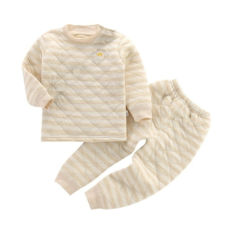 

Baby Girl Outfits Warm Stripe Underwear Clip Cotton New Warm Thickening Plus Cotton Undercoat Winter Trendy Clothes for Girls Size 3-6 Months