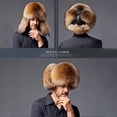 thumbnail image 3 of Men Imitation Faux Caps Warm Full Protection Furry Hat Patchwork Causal Earwamer Caps for Winter Beige ONE SIZE, 3 of 3
