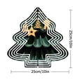 thumbnail image 3 of Stylish Metal Hanging Christmas Tree Wind Spinner - Green Wavy Lines with Orange Ornaments Perfect for Garden & Yard Decor, 3 of 7