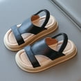 thumbnail image 4 of Wdgfv Girls Sandals Summer Casual Beach Shoes Soft Soled Fashionable On Comfortable Open Toe Lightweight Toddler Black 8-8.5Years, 4 of 4
