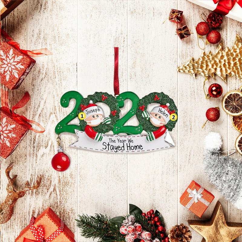 ANATYU DIY Personalized Name Christmas Ornament kit 2020 Family Customized Christmas Decorating Kit Creative Gift for Family A-Family of 2
