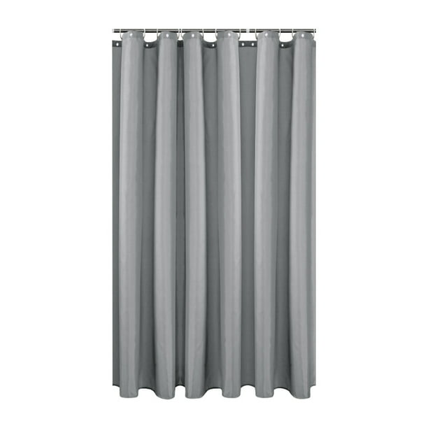 Cortina de ducha impermeable simple Cortina de baño de color sólido con 12 ganchos de plástico Vogacara HA6264-01B