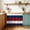 Blue, variant on Winter Santa Small Sink Skirt 10"Wx11"L, Dustproof Under Sink Curtain with Self Adhesive Tape, Christmas Gold Snowflak Pink Stripe Cabinet Curtain Cover for Bathroom Vanity, Kitchen Storage Shelf, RV