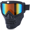 thumbnail image 1 of Masque de Moto Rembourré Noir avec Masque Facial (Objectif Rouge d'Imitation), 1 of 4