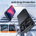 thumbnail image 3 of Oupeigar For iPhone 16 Pro With Card Holder (4 Cards),Slide Camera Cover,Drop Protection,Rugged Hard Back,Silicone Edge Wallet Phone Case-Black, 3 of 8