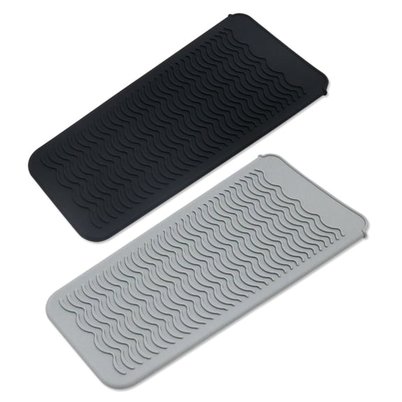 2 Pack Heat Resistant Silicone Mat Pouch, Portable styling heat mat, Curling Iron pad Cover, Hair Straightener Travel bag Case, for Flat Iron, Curler Wand, Hot Waver, Salon Tools Appliances