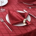 thumbnail image 3 of THD Monie Burgundy Square Napkins, Elegant Jacquard Fabric Dining Napkins, Advanced Water Resistance, Geometric Lattice Pattern - Burgundy (Set of 4, 20 x 20 inch), 3 of 5