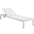 thumbnail image 4 of Modern Contemporary Urban Design Outdoor Patio Balcony Three PCS Chaise Lounge Chair, Navy Blue White, Aluminum, 4 of 8