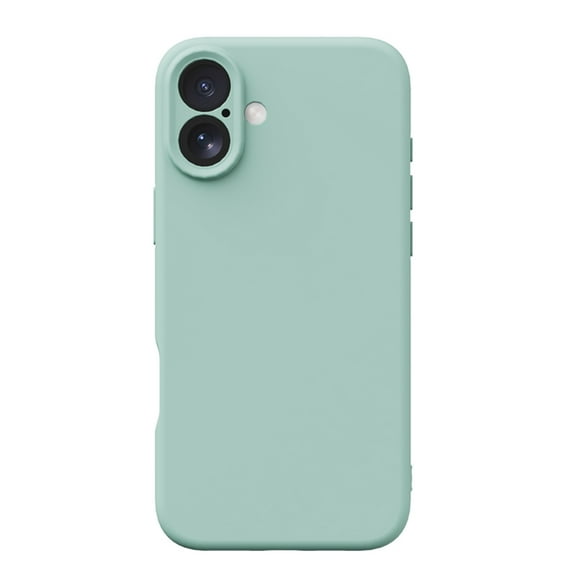 Compatible for iPhone 16 Plus Case, Slim Liquid Silicone Flexible Soft Gel Rubber Shockproof Phone Case, Protective Cover with Anti-Scratch Microfiber Lining for iPhone 16 Plus, Cyan