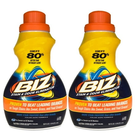 Tear Stain Eliminator - (2 Pack) Biz Stain & Odor Eliminator Liquid, 50 fl oz