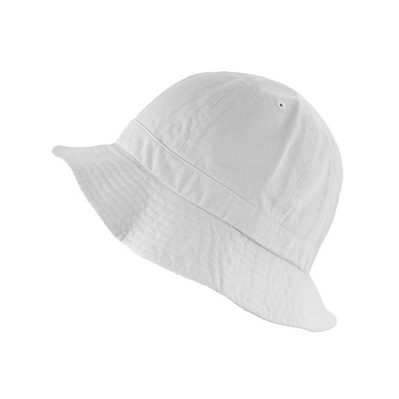 Bucket Hat - Men Women 100% Cotton & Denim UV Protection Tennis Packable Summer Travel Beach Sun Hat(SM, White)
